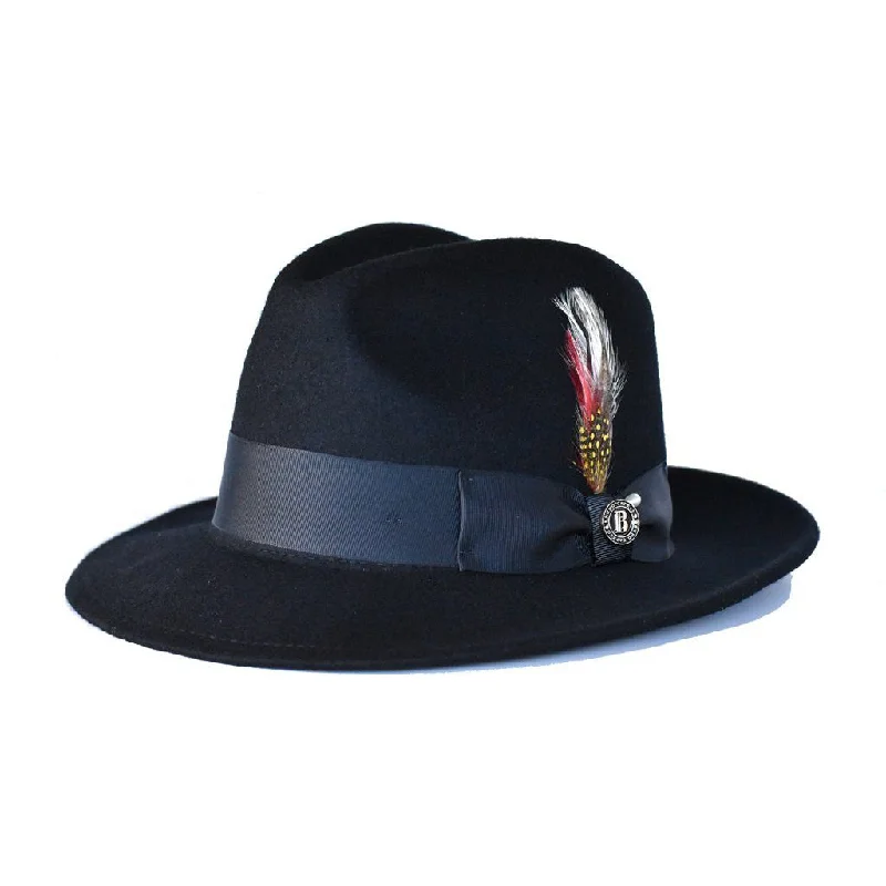 High-quality wool fedora hats for men with structured design for a sharp look -Bruno Capelo Executive Classic Wool Fedora