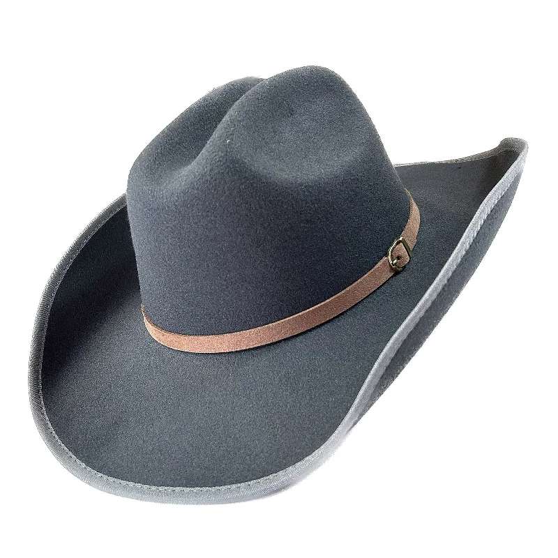 Lightweight wool felt hat for travel ease -Kid's Charcoal Ultra Felt Western Cowboy Hat