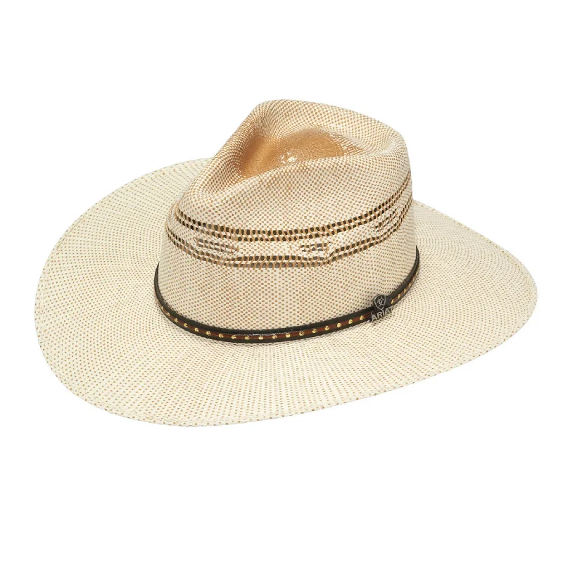 Lightweight straw beach hat for women with a simple design for sun protection -Ariat Indiana Straw Hat