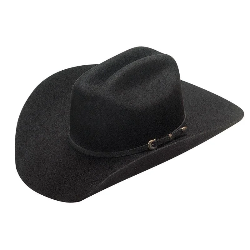 Elegant wool felt hat for special events -Twister Men's Felt Black Cowboy Hat