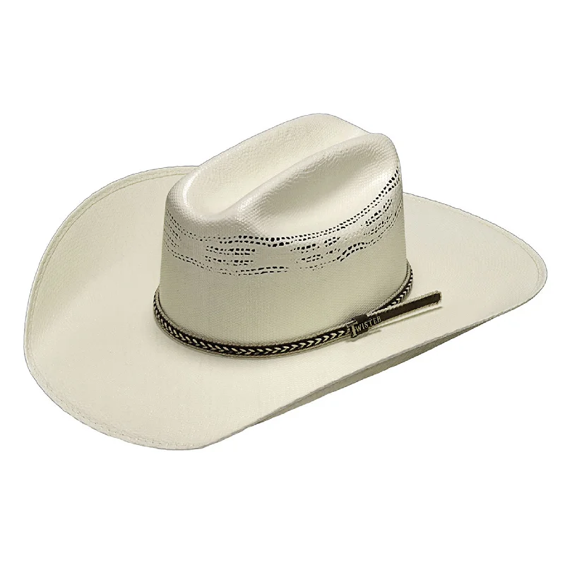 Comfortable straw visor hat for women with adjustable strap and sun protection -Ariat Twister Bangora Straw Hat