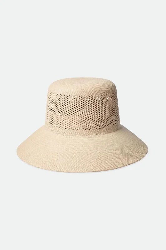 Vintage-style straw hat for men with classic design and retro influence -Lopez Panama Straw Bucket Hat - Catalina Sand