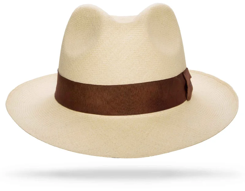 Wide-brimmed straw hat for women for beach days and summer fun -Montecristi Havana Weather Refined Band