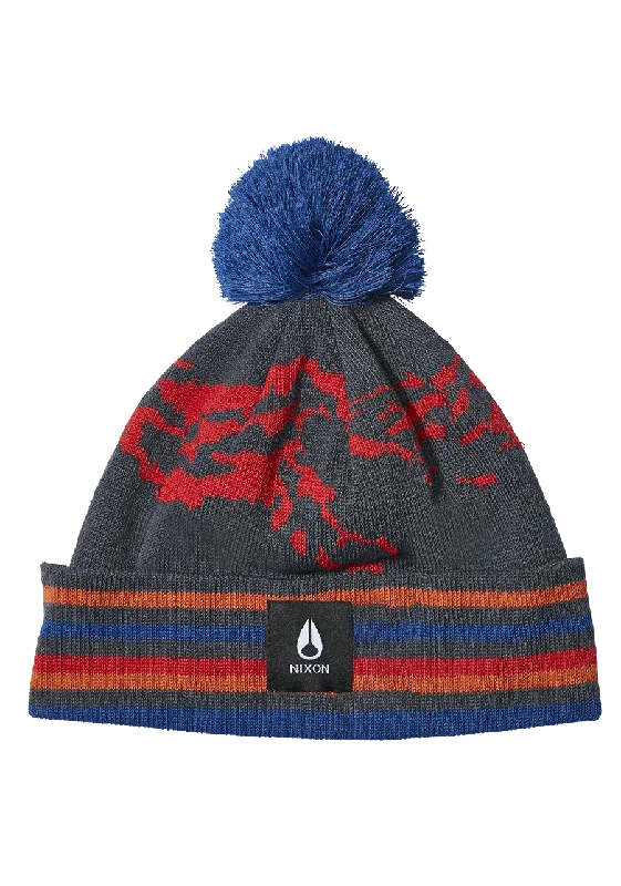 Fitted trucker cap for custom head fit -Ridge Pom Beanie - Navy / Multi