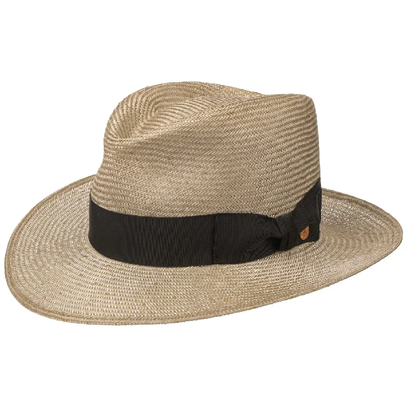 Wide-brim straw sun hat for women with UV protection for beach days -Ciotat Sisal Hat by Mayser