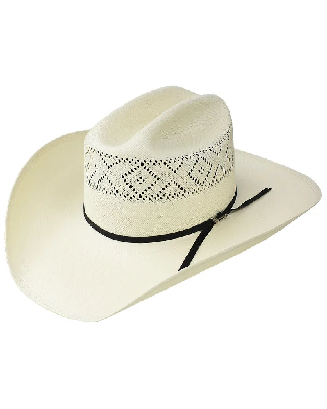 Lightweight straw cowboy hats for men with ventilated holes for breathability -Stetson Men's Natural 10X Saddleman Straw Cowboy Hat - 2000239794