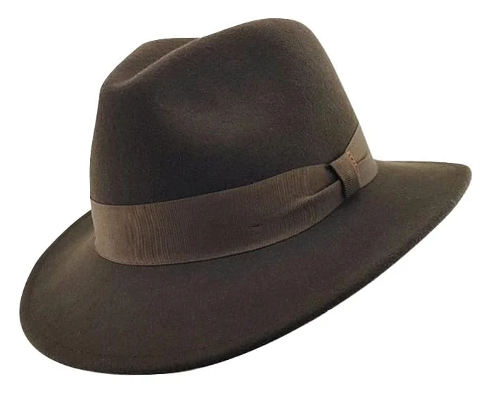 Trendy fedora hats for men with a sharp, angular design for modern fashion -Stanton Gentleman Fedora - Dark Brown