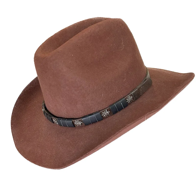 Classic wool felt hat for enduring style -Rust Wool Felt Cattleman Western Cowboy Hat