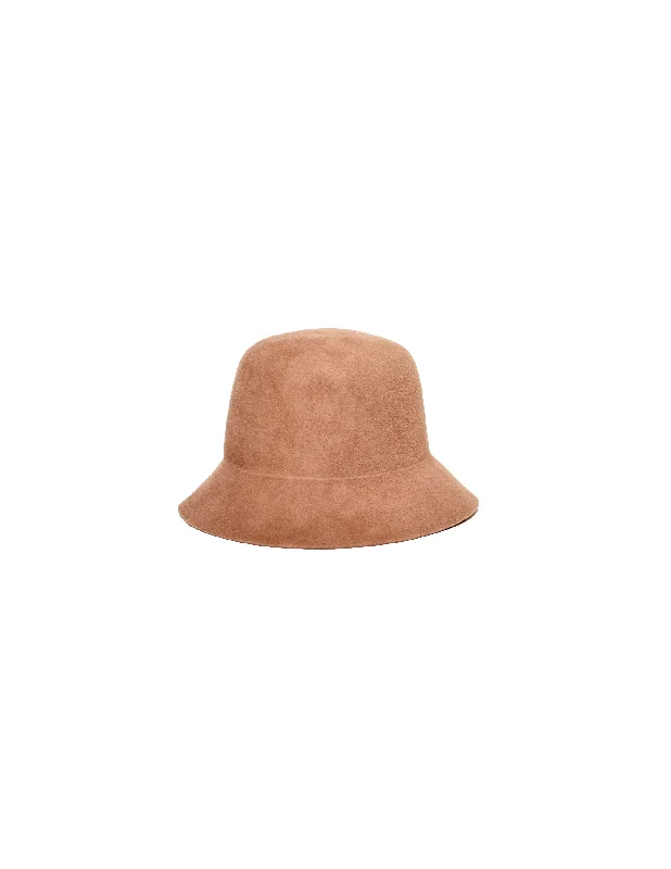 Bold felt hat with striking pattern details -Bucket | Beige