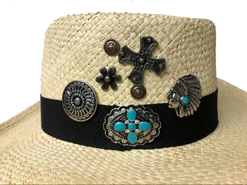 Handmade leather cowboy hats for women with floral designs for a feminine twist -Bullhide Wild As You - Straw Cowgirl Hat