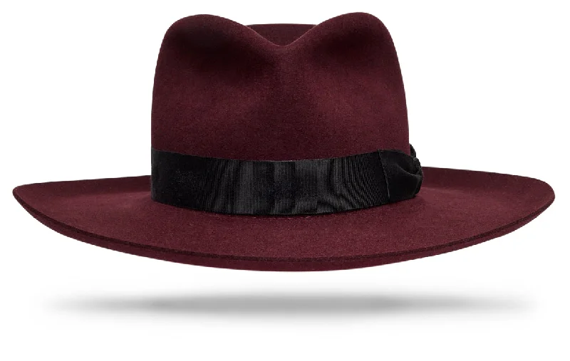 Stylish wool felt hat for trendy looks -Moushie - Bordeaux