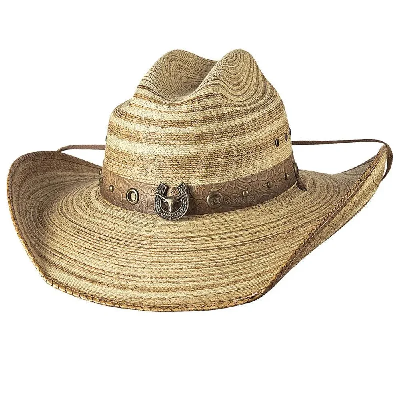 Designer cowboy hats for men with intricate feather bands for a sophisticated, rugged touch -Bullhide Ride Or Die - Mexican Palm Straw Cowboy Hat