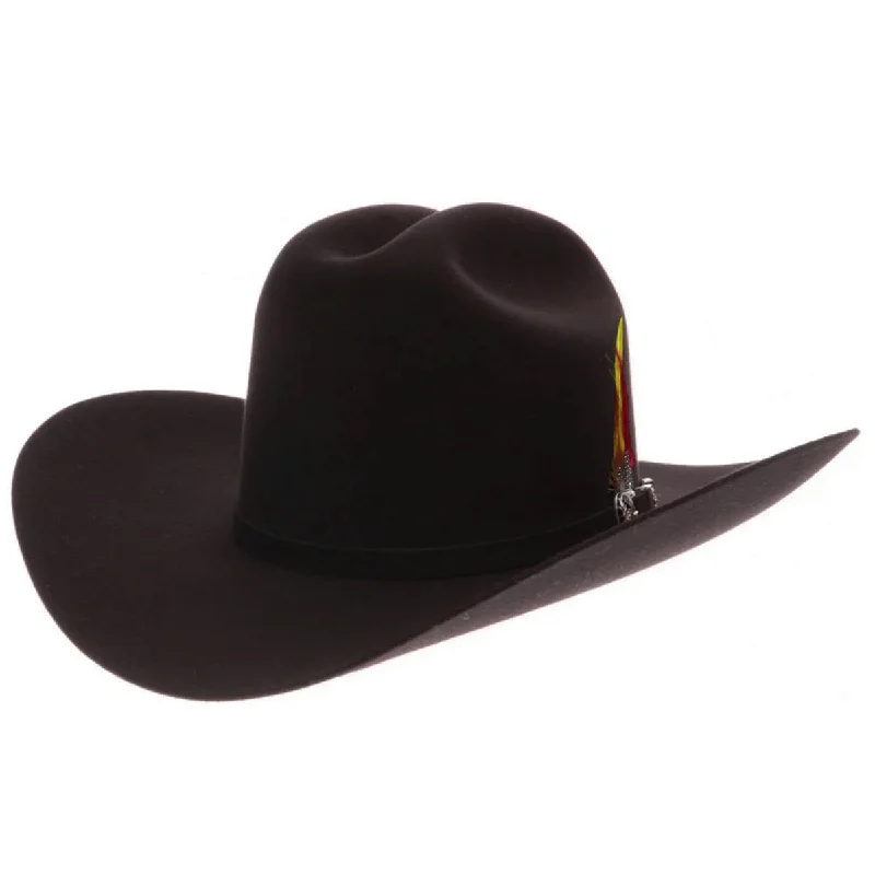 Unique cowboy hats for women with colorful fabric bands and patterned accents -Sinaloa 10x Black Tejana Hats