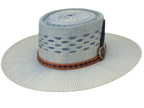 Comfortable straw hat for women with wide brim and adjustable fit -Charlie 1 Horse Blue Roan