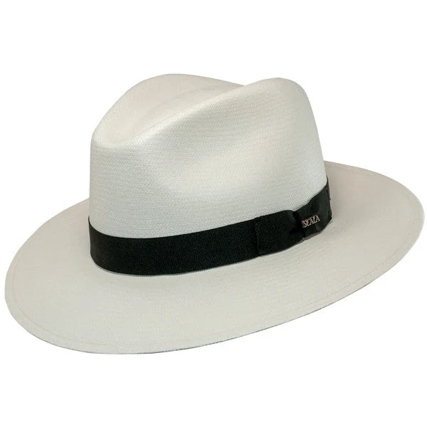 Versatile straw hat for men with narrow brim for casual and formal occasions -Scala - Grade 8 Panama Hat