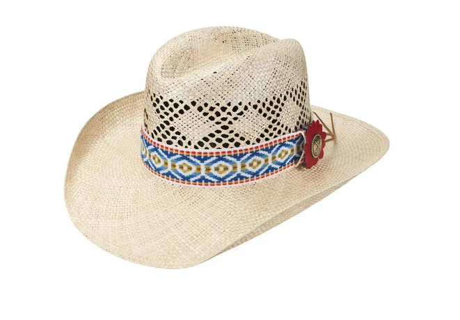 Classic straw sun hat for women with wide brim and stylish accent -Charlie 1 Horse - Heartbreaker - Natural Straw