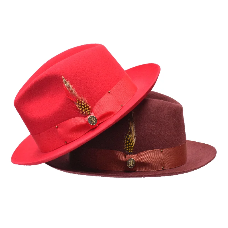 Designer fedora hats for women with unique fabric combinations for an eclectic vibe -Steven Land Castro Wool Fedora