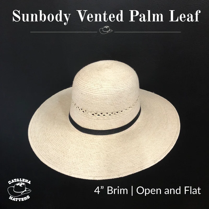 Soft straw sun hat for men with light, airy material and wide brim -Palm Leaf Vented