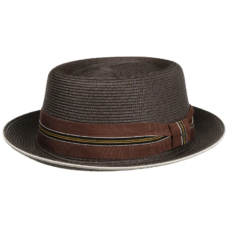 Durable straw Panama hat for men with a breathable and practical design -Carverson Pork Pie Cloth Hat by Bailey 1922