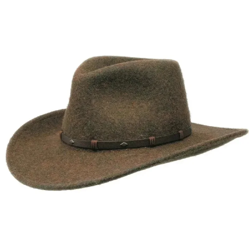 Soft wool cowboy hats for women with soft finishes for comfort and style -Black Creek (BC2002)- Crushable Wool Felt Cowboy Hat