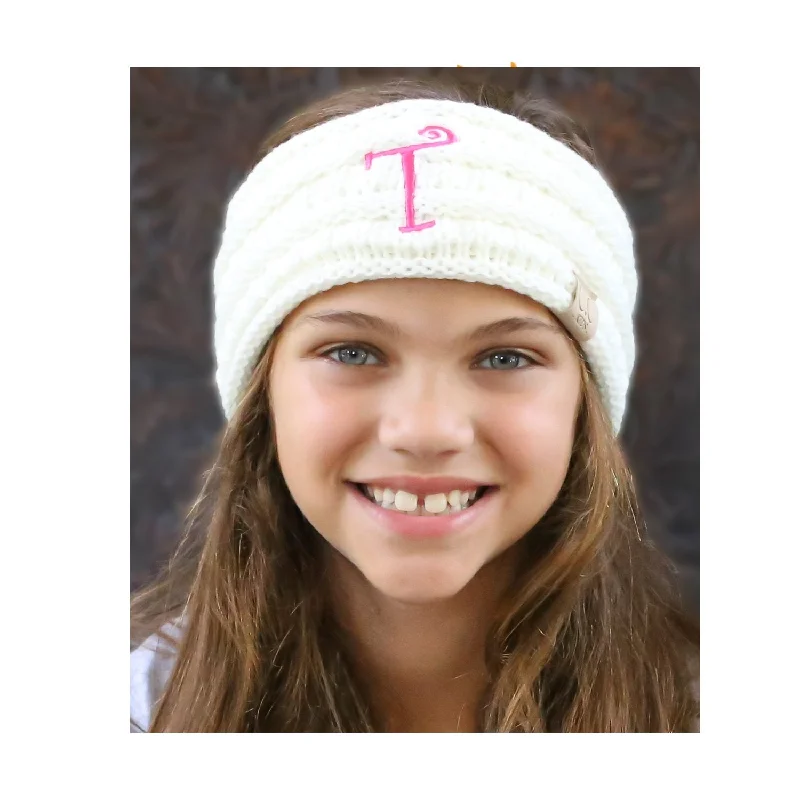 Lightweight cap with quick-dry fabric finish -BJ-Kids-HW-1 Initial Headwrap Ivory