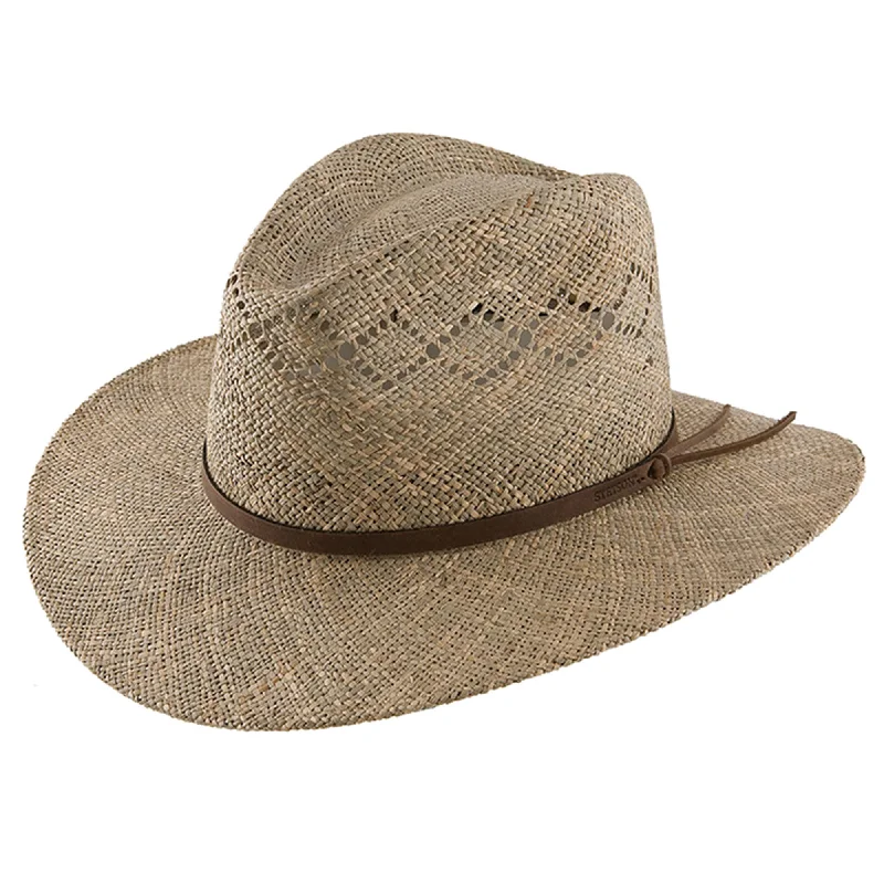 Comfortable fedora hats for men with breathable linings for long-lasting comfort -Stetson Dove Mountain Seagrass Straw Fedora