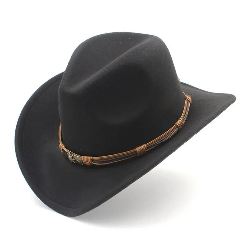 Retro-inspired cowboy hats with fringe detailing for women with boho-western style -Coleman Wool Cowboy Hat