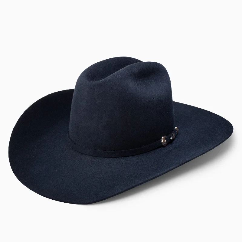 Elegant felt hat with delicate feather trim -6X Midnight Cowboy Hat