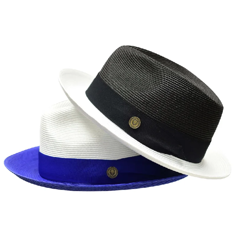 Fedora hats for men with intricate details and unique features for standout style -Bruno Capelo Salvatore Pinch Front Straw Fedora