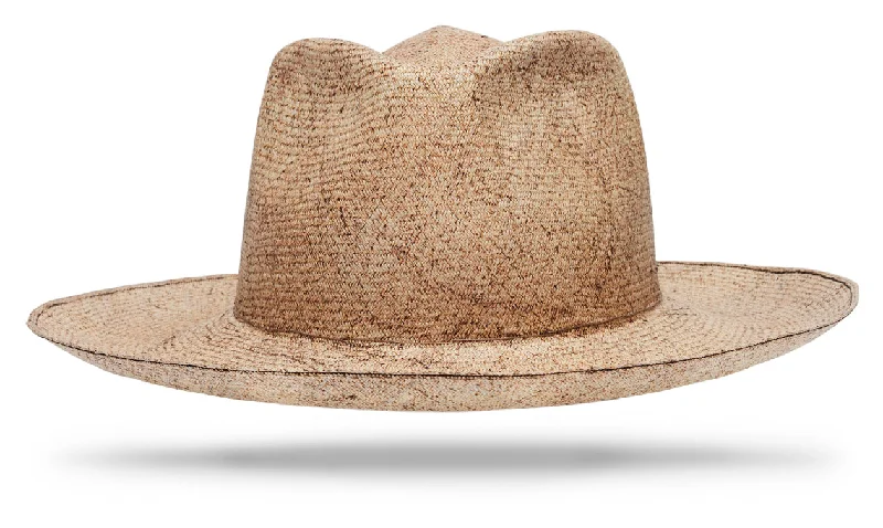 Straw sun hat for men with breathable fabric for warm-weather comfort -Montecristi Earth Dyed wide brim