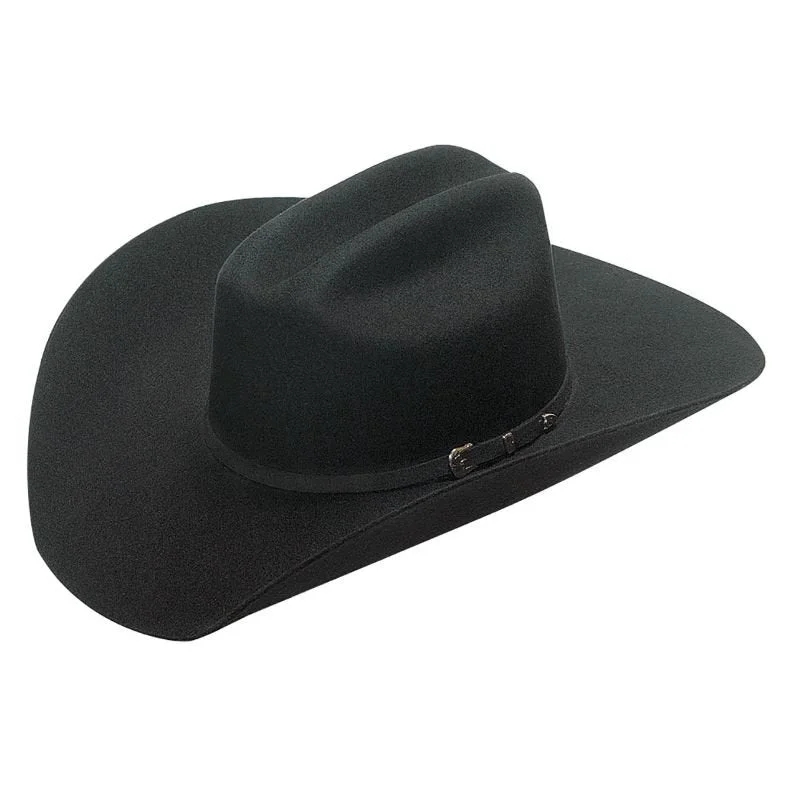 Affordable wool felt hat for simple elegance -Twister 3X Black Wool Cowboy Hat - Santa Fe