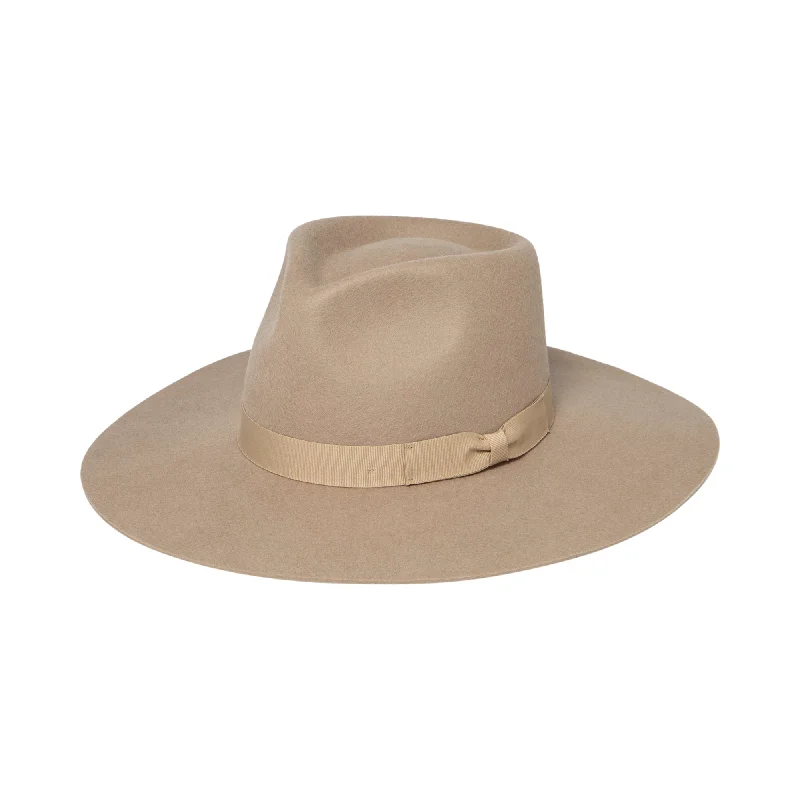 Fashionable felt fedora hats for men with thick bands and rustic vibes -The Julian - Wool Felt Stiff Brim Fedora