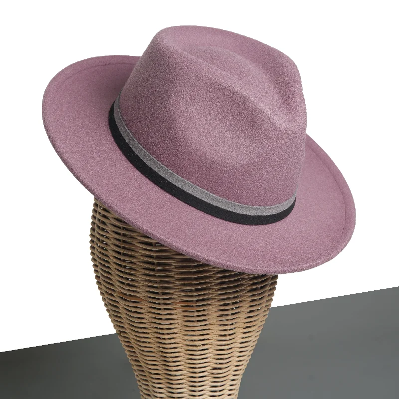 Fedora hats for women with sleek, modern designs and wide, dramatic brims -Chokore Fedora Hat with Dual Tone Band (Mauve)