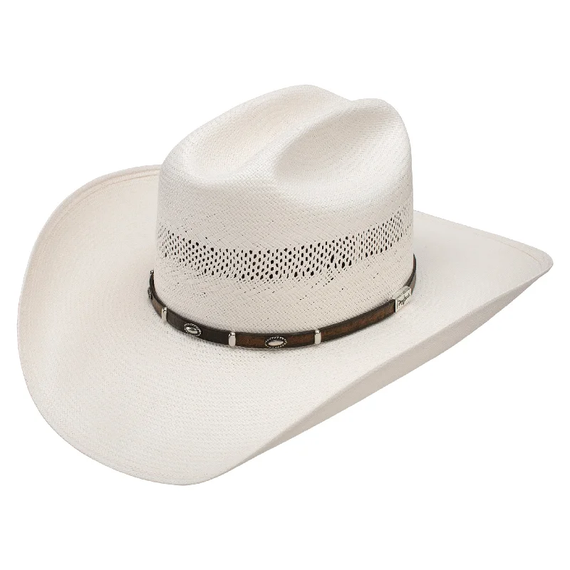 Natural fiber straw hat for women with sustainable materials and eco-friendly style -Resistol George Straight Natural Mesa Straw