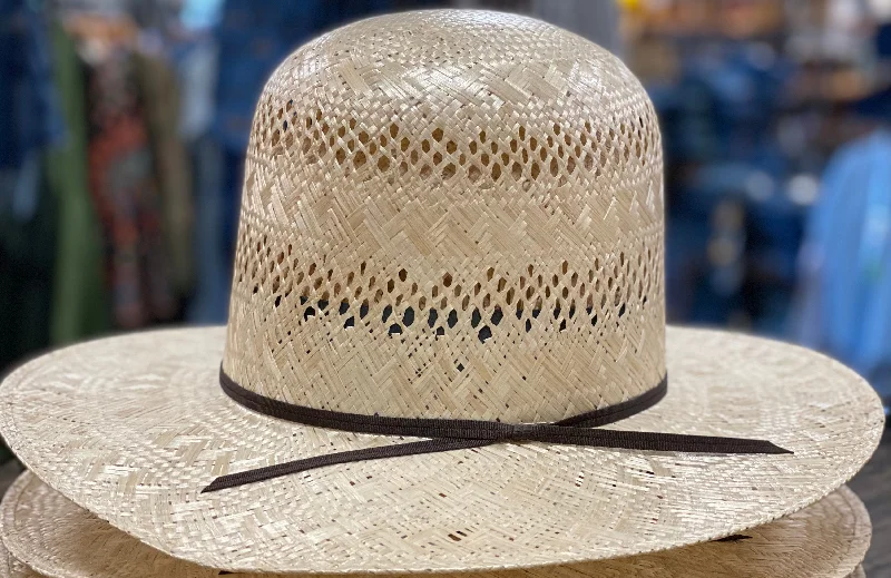 Eco-friendly straw hat for men with biodegradable material and sustainable style -RS3601- Rough Stock Hat - Open Tall Crown