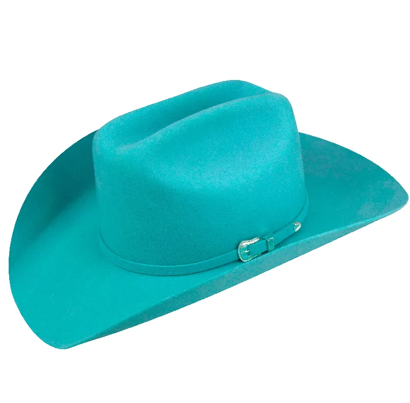 Eco-friendly cowboy hats for women made from sustainable materials for conscious fashion -AQUA FELT COWBOY HAT