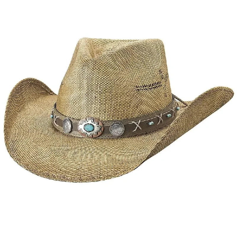 Comfortable felt cowboy hats for men with moisture-wicking linings for extended wear -Bullhide Lucid Dreams - Bangora Straw Cowboy Hat