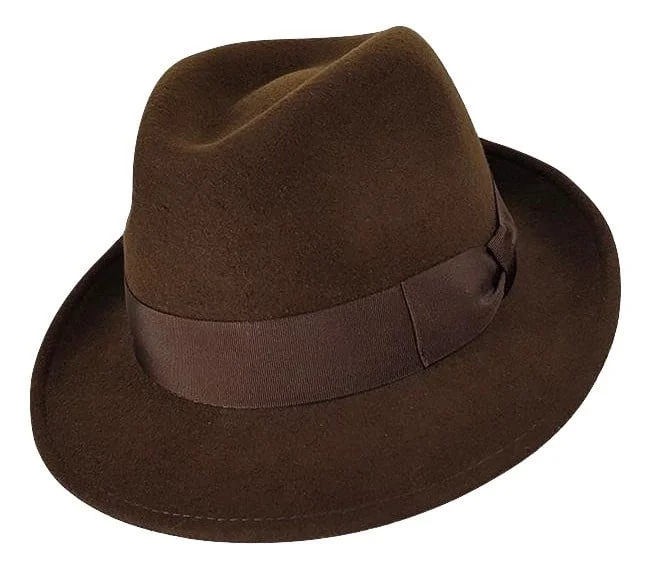 Elegant straw fedora hats for women with intricate band designs for added charm -Stanton Premium Wool Felt Trilby - Brown