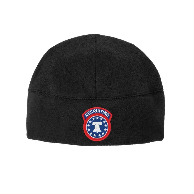 Sports team cap with bold logo front -Recruiter Soft Fleece Beanie