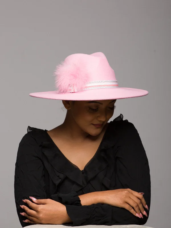 Classic felt hat for vintage-inspired outfits -Fedora Hat Pink Fur Felt (Opal Oak)