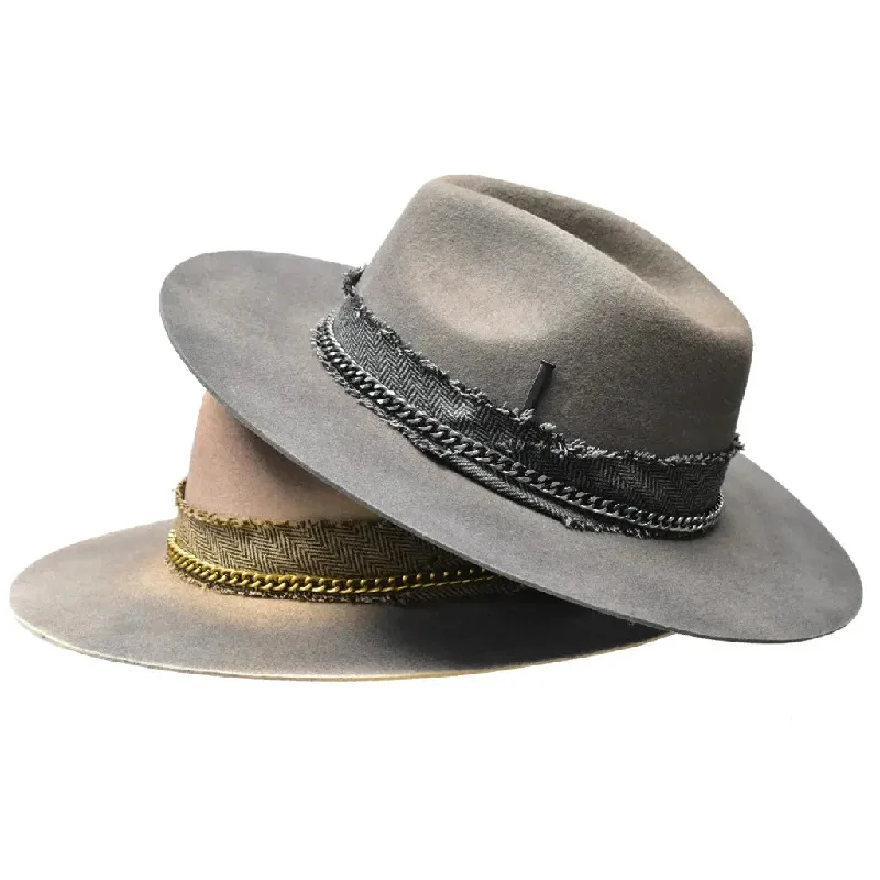 Timeless fedora hats for men with understated designs and neutral tones -Bruno Capelo Maverick Wide Brim Wool Fedora