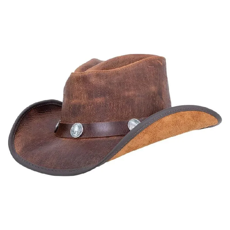 Modern cowboy hats for men with leather band accents for contemporary western looks -Head'n Home Cyclone (Buffalo) - Leather Cowboy Hat