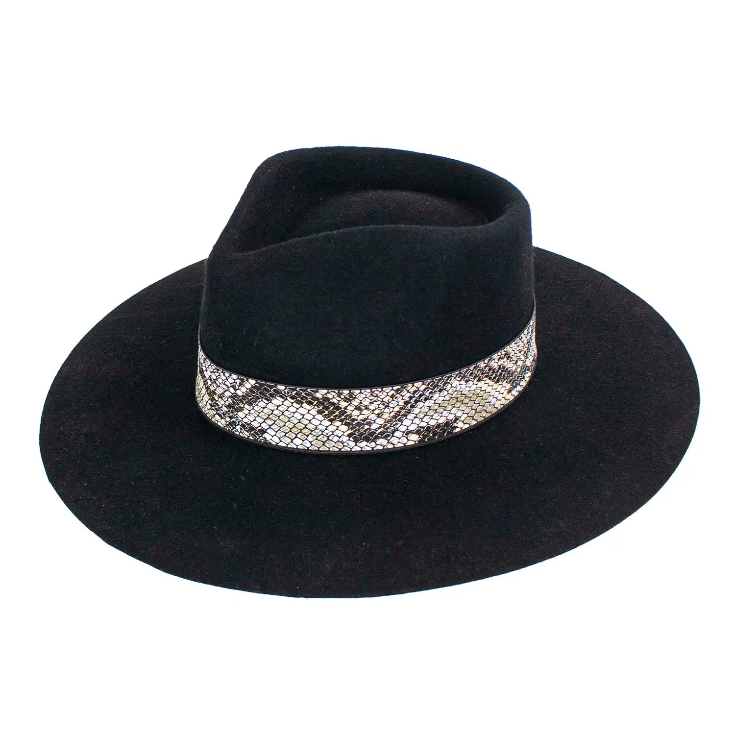 Authentic cowboy hats with metal buckles for men with rugged western flair -Peter Grimm Boa - Wool Felt Fedora Hat