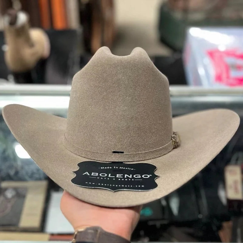 Custom-made cowboy hats for men with high-quality felt and leather accents -Rancheron 1,000x Natural Cowboy Felt Hat