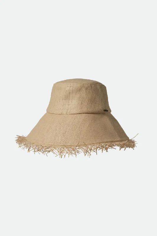 Handmade straw sun hat for women with rustic charm and timeless appeal -Alice Packable Bucket Hat - Natural/Natural