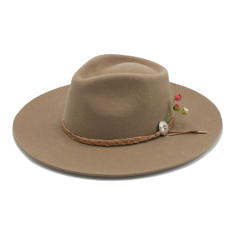 Elegant felt hat with velvet ribbon accent -Wild Mountain Rose