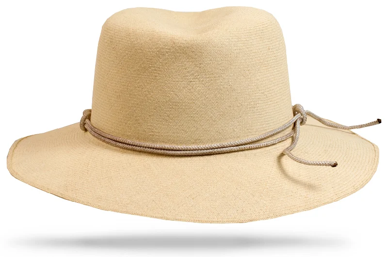 Adjustable straw beach hat for women with custom fit for comfort and sun protection -Montecristi Leo Carillo