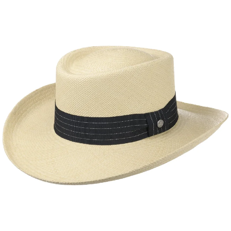 Lightweight woven straw hat for women with comfortable and airy design -Gambler Panama Hat by Lierys