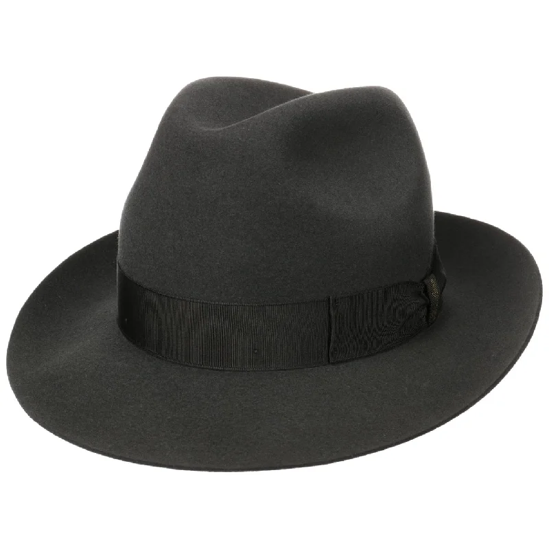 Wide-brim fedora hats for men with bold designs for a statement look -Marengo Fur Felt Bogart Hat by Borsalino