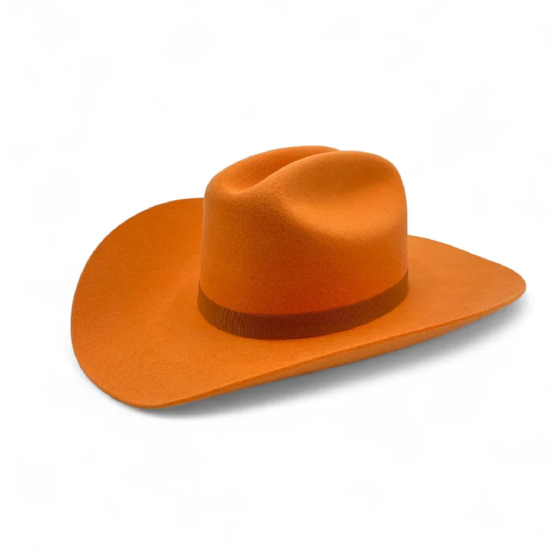 Elegant felt hat with classic shape design -Funway - Tangerine